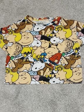 Peanuts Kids Short Sleeve Tee in Yellow, White & Brown
